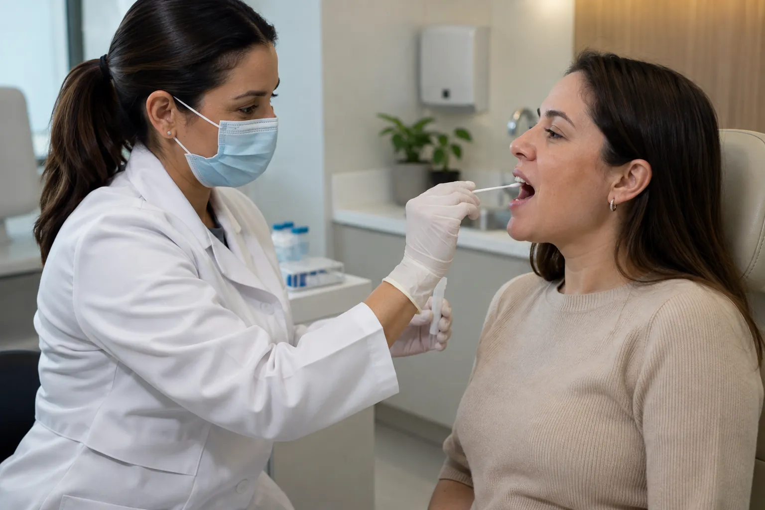 Coleta de amostra de saliva para teste genético